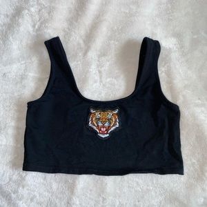 Black Adika Cattitude Crop Top Tank